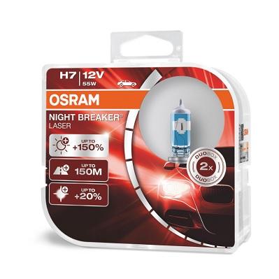 Set 2 becuri auto H7 12V 55W PX26d NIGHT BREAKER LASER OSRAM 64210NL (Blister, Duo)